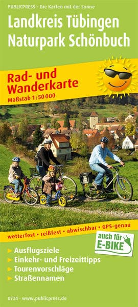 PUBLICPRESS Rad- und Wanderkarte Landkreis Tübingen, Naturpark Schönbuch