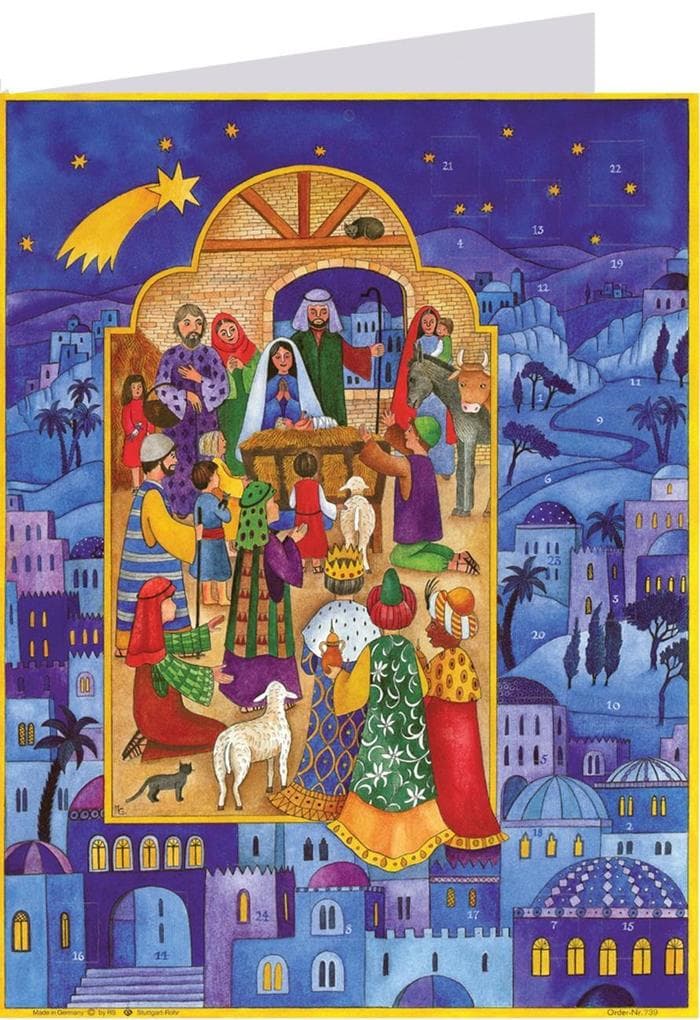 Postkarten-Adventskalender "Krippe in Bethlehem"