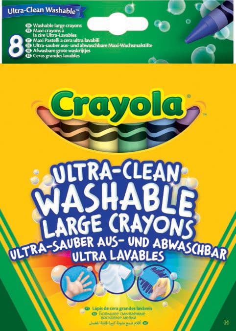 Caryola - Klassik - 8 Ultra Clean aus- und abwaschbare Wachsmalstifte abwaschbare Wachsmalstifte