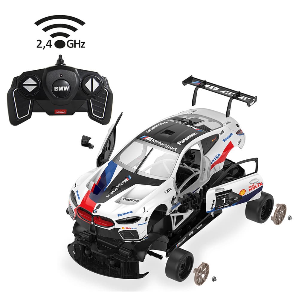 Jamara - BMW M8 GTE 1:18 weiß 2,4GHz Bausatz