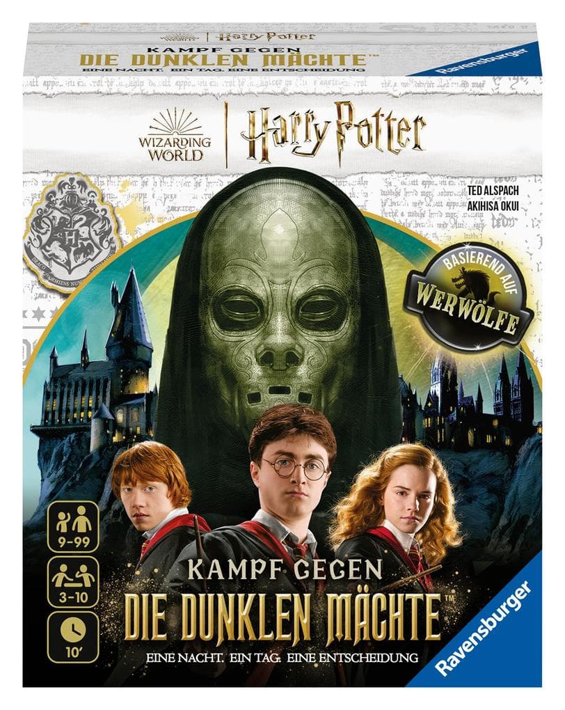 Ravensburger Familienspiel 27353 - Harry Potter - Kampf gegen die dunklen Mächte - Basierend auf Werwölfe - Gesellschaftsspiel ab 9 Jahren für 3-10 Spieler