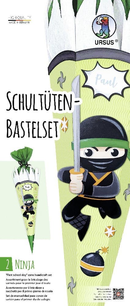 URSUS Schultüten-Bastelsets Schultüten-Bastelset Ninja