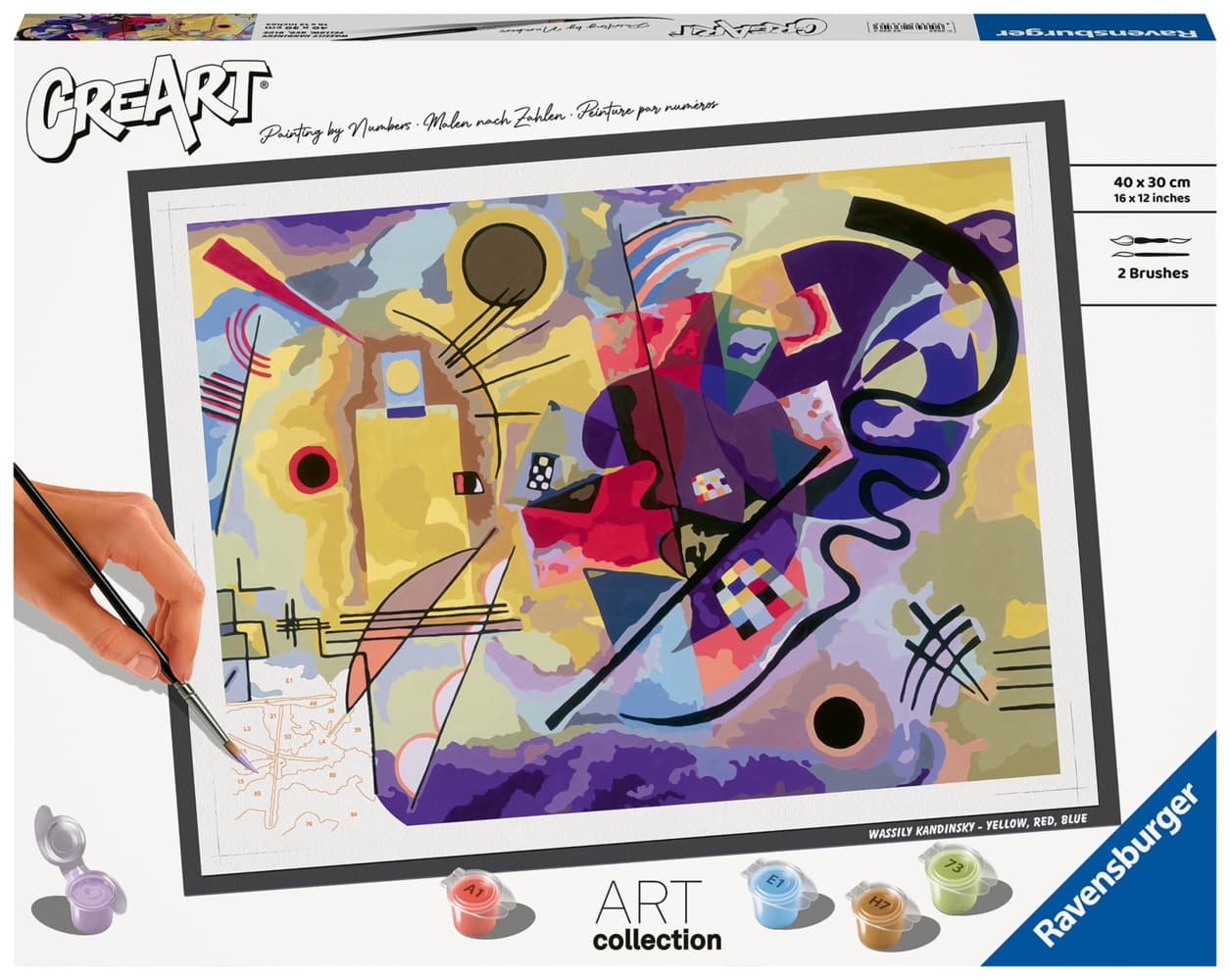 Ravensburger CreArt - Malen nach Zahlen 23650 - ART Collection: Yellow, Red, Blue (Wassily Kandinsky) - ab 14 Jahren