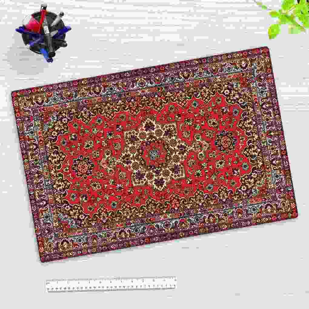 Cover-your-desk Schreibtischunterlage für Kinder und Erwachsene Orientalischer Teppich in rot, aus hochwertigem Vinyl , 60 x 40 cm