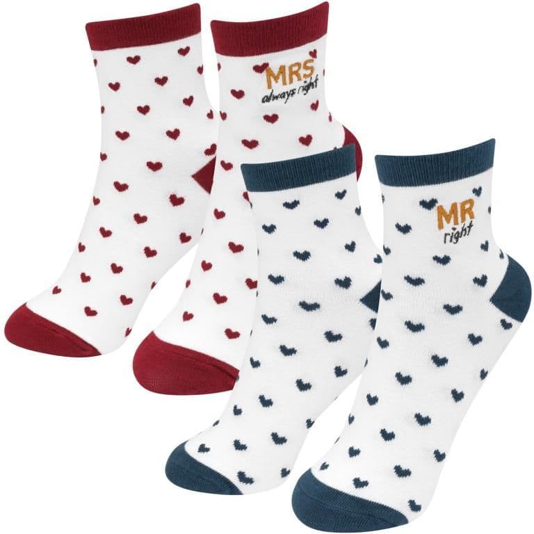 Socken-Set Motiv "Mr & Mrs", Größe 36-40 und 41-46