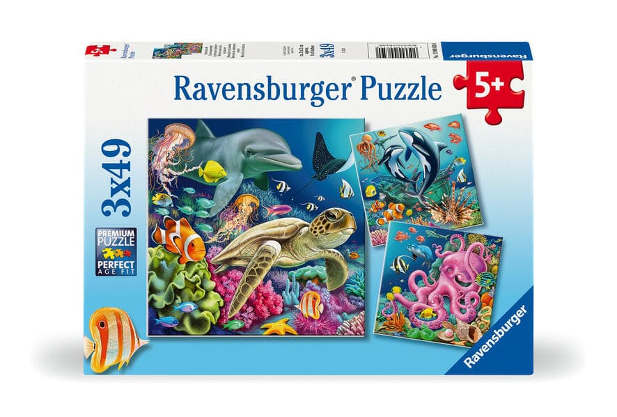 Kinderpuzzle 3x49 Teile - Bezaubernde Unterwasserwelt