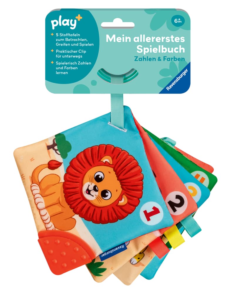 Play+ Mein allererstes Spielbuch: Zahlen und Farben (Stoffbuch) - ab 6 Monate