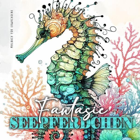 Fantasy Seahorses Coloring Book for Adults