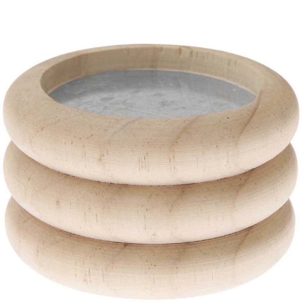 Holz Kerzenhalter Ringe, Natur, Ø 9 cm, H 6 cm, für Kerzen Ø 7cm