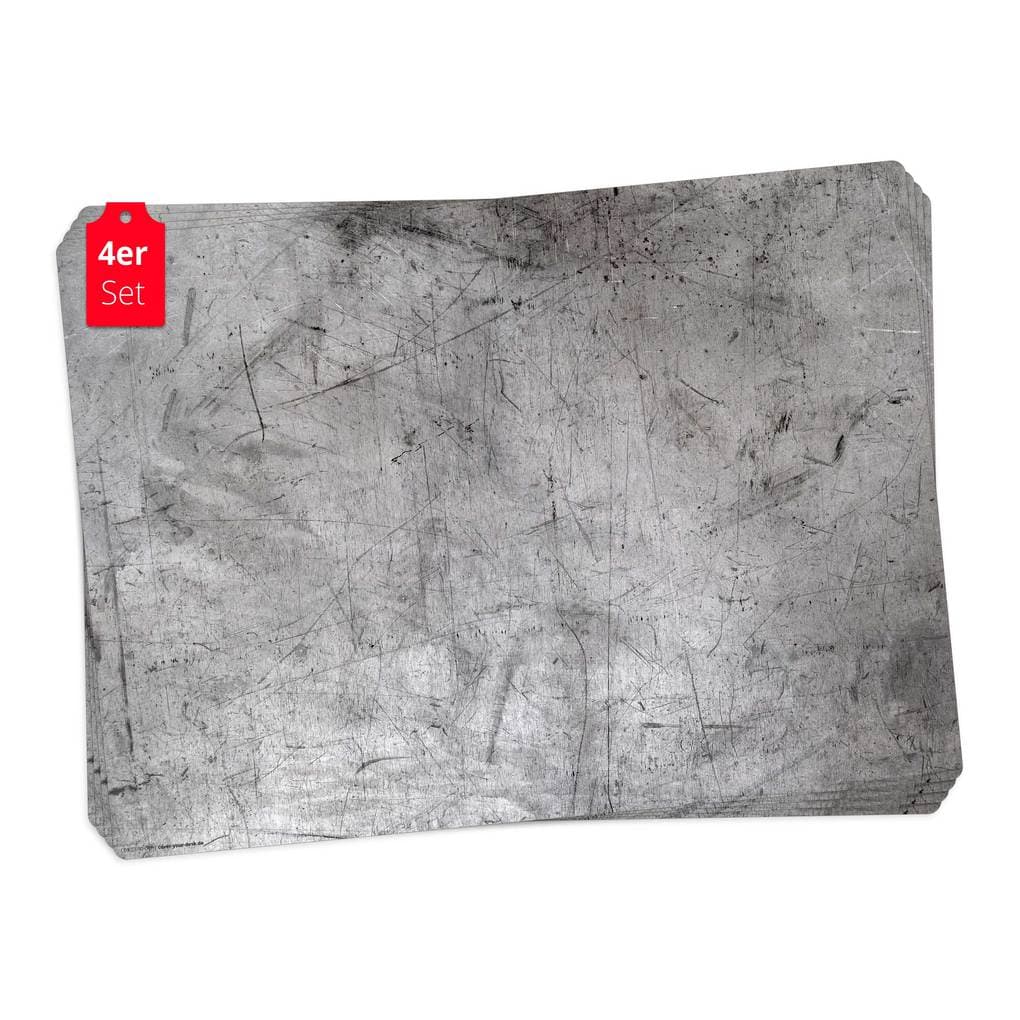 Tischsetmacher Tischsets Vintage Metallplatte Used-Look, aus hochwertigem Vinyl (4 Stück), 44 x 32 cm