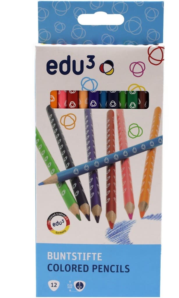 edu³ Buntstifte dreikant, 12er Set