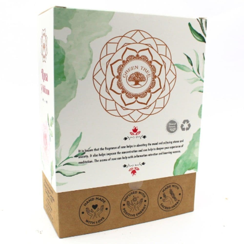 Räucherstäbchen Green Tree Rose & Olibanum Botanical Incense, 9 dicke Stäbchen
