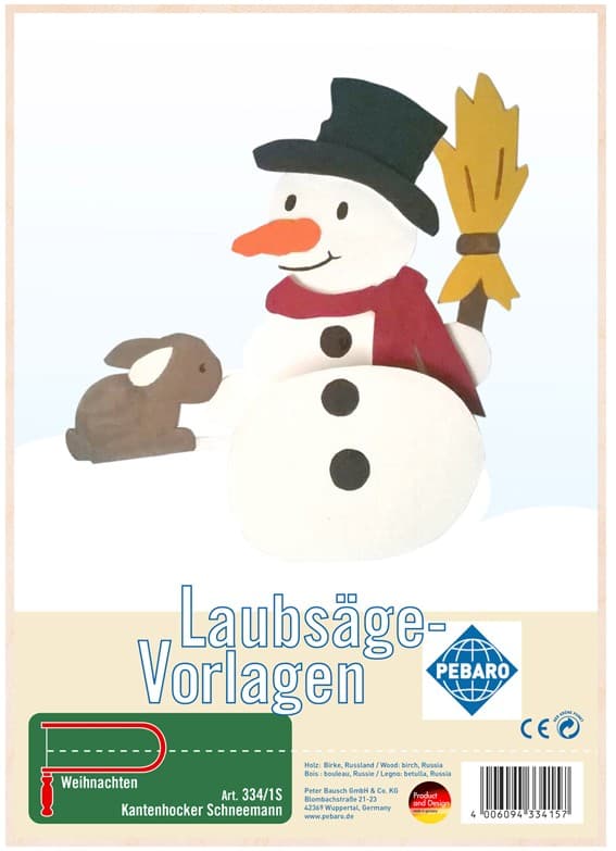 Pebaro - Laubsägevorlage Kantenhocker Schneemann