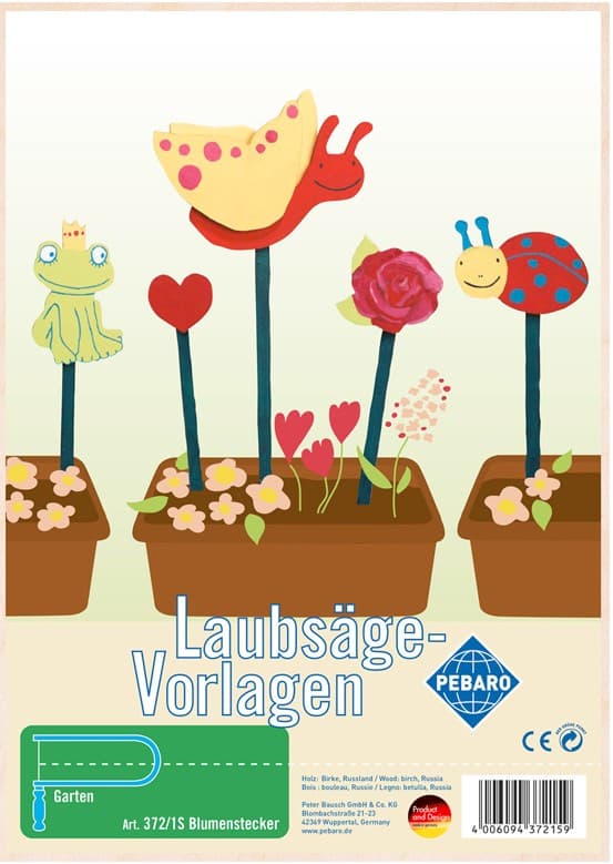 Pebaro - Laubsägevorlage DINA 4, 1 Platte, Blumenstecker