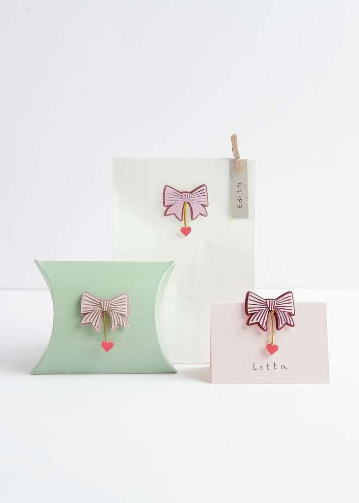 3D Sticker Schleifen / Herzen, Peach FSC MIX