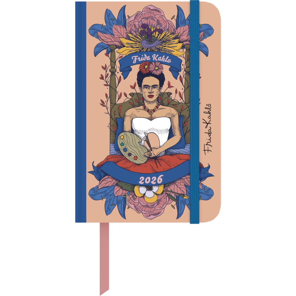 DUMONT - Frida Kahlo Buchkalender 2026 - Taschenkalender 9 x 14 cm - Weekly Planer mit Verschlussband & Falttasche