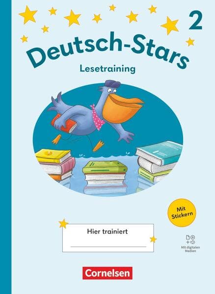 Deutsch-Stars 2. Schuljahr - Ausgabe 2025 - Lesetraining - Übungsheft mit Lösungen und digitalen Medien