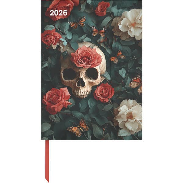 teNeues - Skull 2026 - Buchkalender 16x22 cm | Stilvoller Wochenkalender mit Magnetverschluss für Design- & Lifestyle-Fans