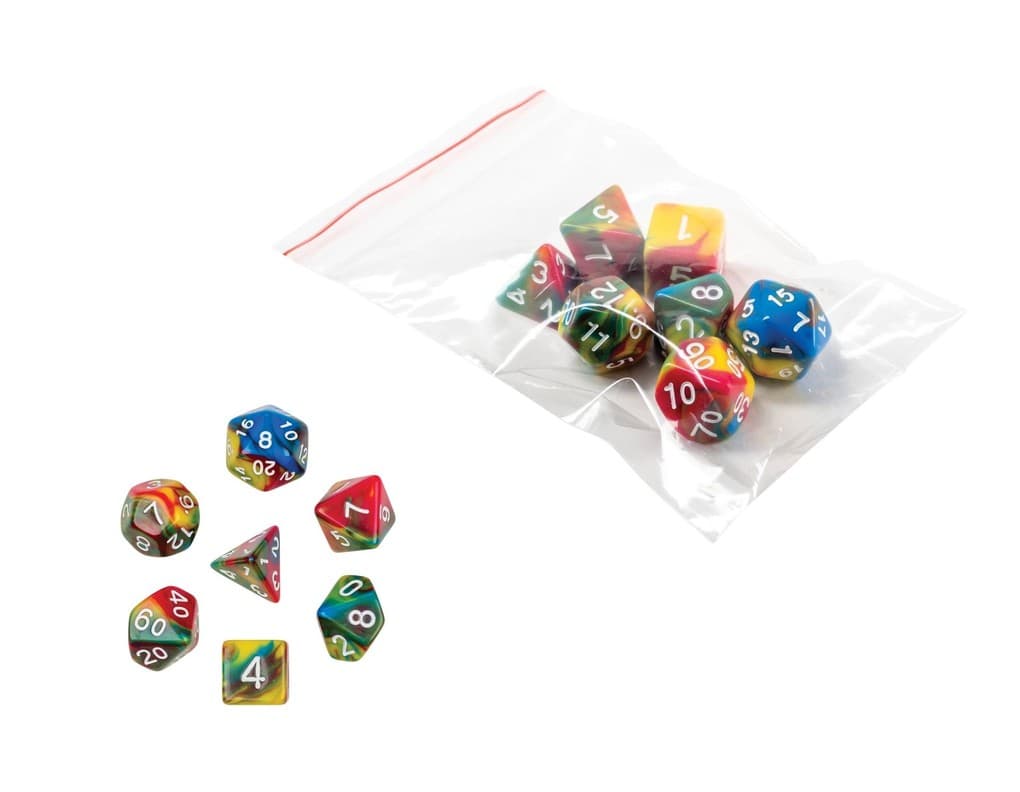 Philos 7796 - Würfel, oblivion, bunt, 7er Beutel