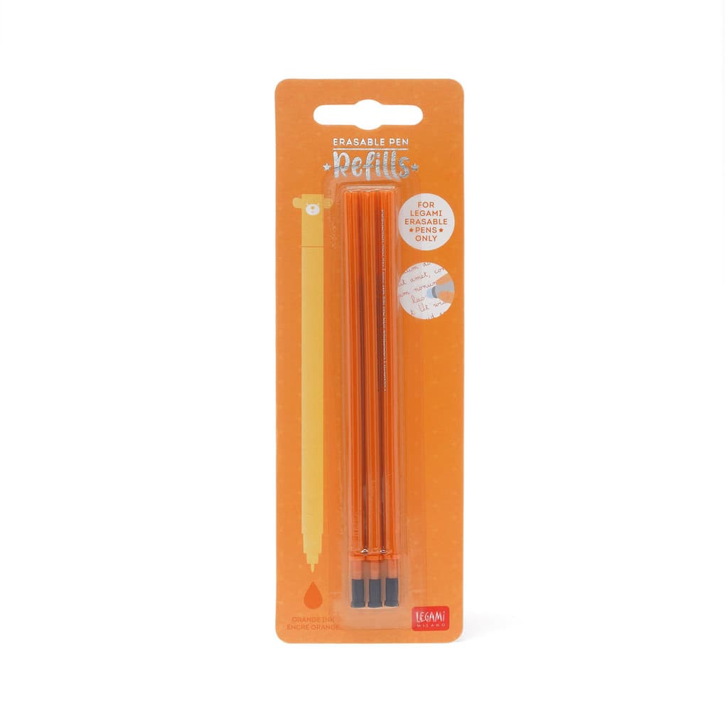 3 Pcs Erasable Gel Pen Refills - 0,7 Mm - Orange Ink