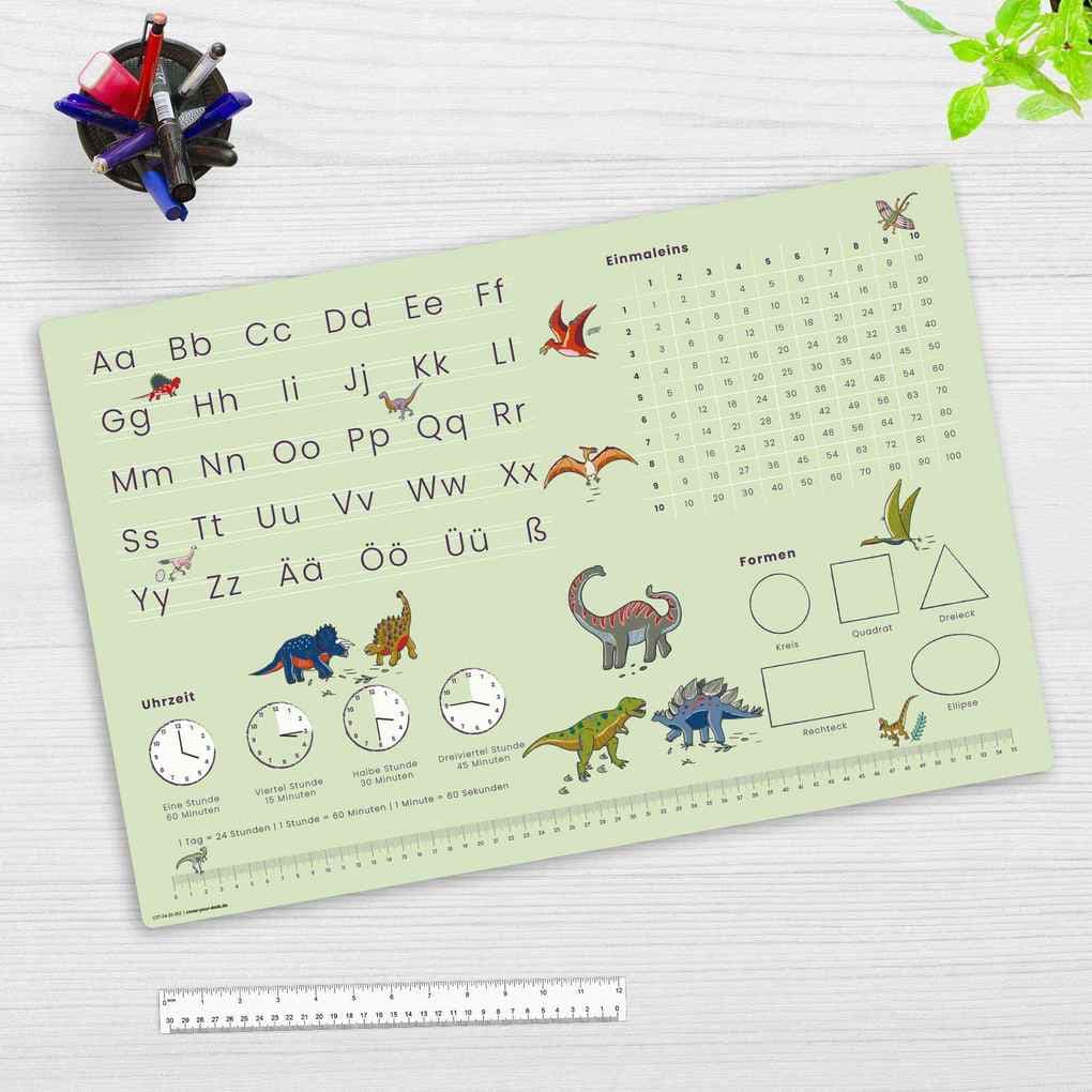 Cover-your-desk Schreibtischunterlage für Kinder LernunterlageEinschulungverschiedene Designs, ABC, 1x1, Uhrzeiten, aus hochwertigem Vinyl, 60 x 40 cm