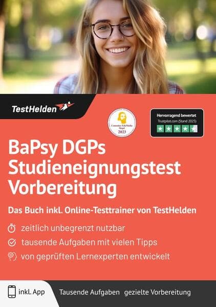 BaPsy DGPs Studieneignungstest Vorbereitung: Das Buch inkl. Online-Testtrainer von TestHelden