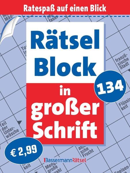 Rätselblock in großer Schrift 134