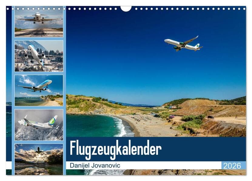 Flugzeugkalender 2026 (Wandkalender 2026 DIN A3 quer), CALVENDO Monatskalender