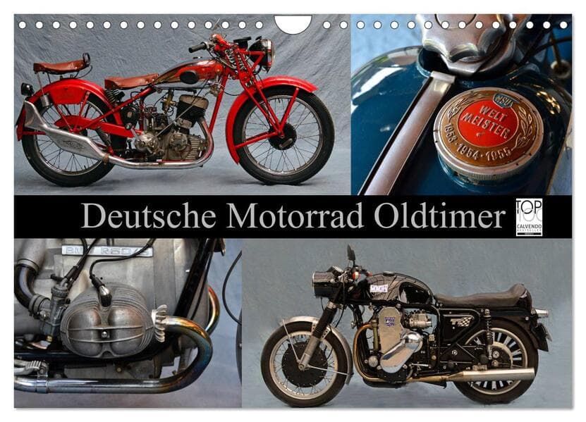 Deutsche Motorrad Oldtimer (Wandkalender 2026 DIN A4 quer), CALVENDO Monatskalender