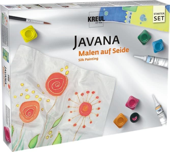 KREUL Javana Malen auf Seide, Starter Set mit 5 Seidenmalfarben à 20 ml