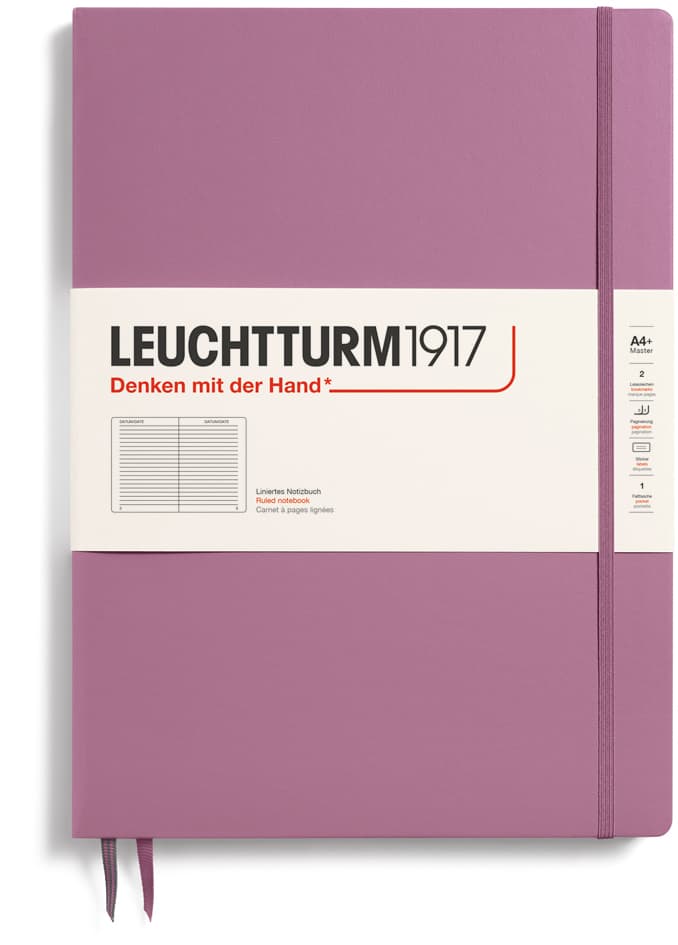 Notizbuch Master Slim (A4+), Hardcover, 123 nummerierte Seiten, Dusty Rose, Liniert
