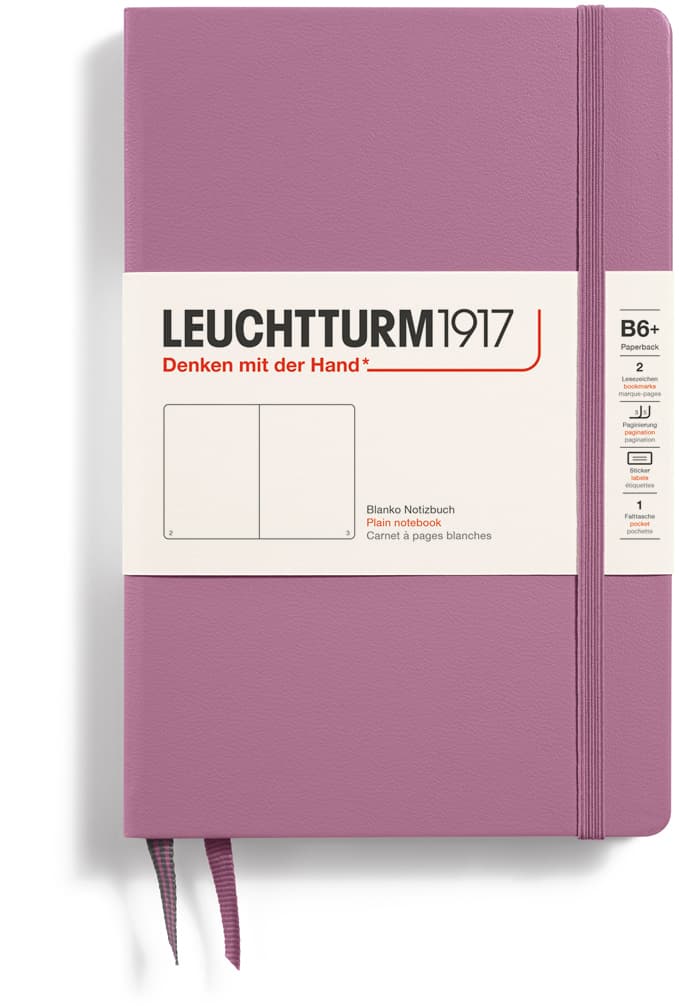 Notizbuch Paperback (B6+), Hardcover, 219 nummerierte Seiten, Dusty Rose, Blanko