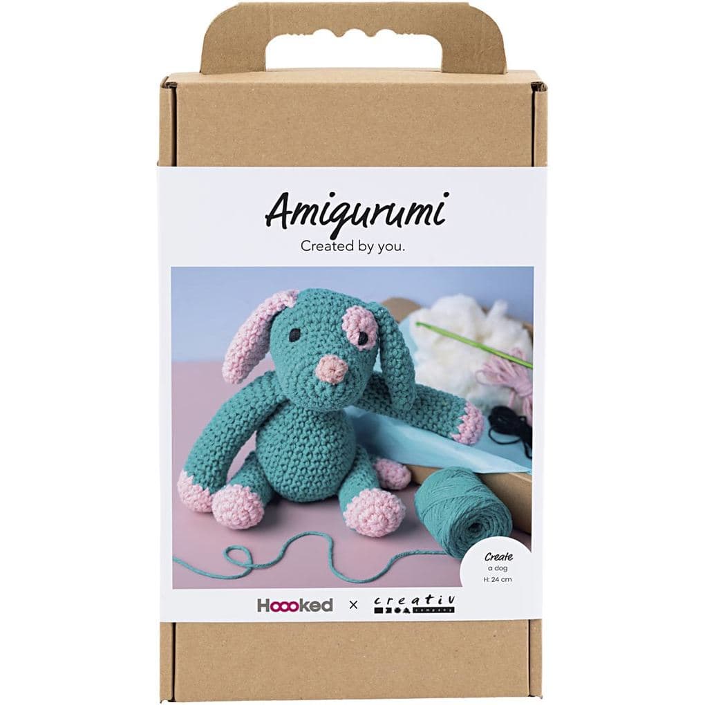 Creativ Company Kreativ Set Amigurumi, Welpe, Pastellpink, Dunkeltürkis