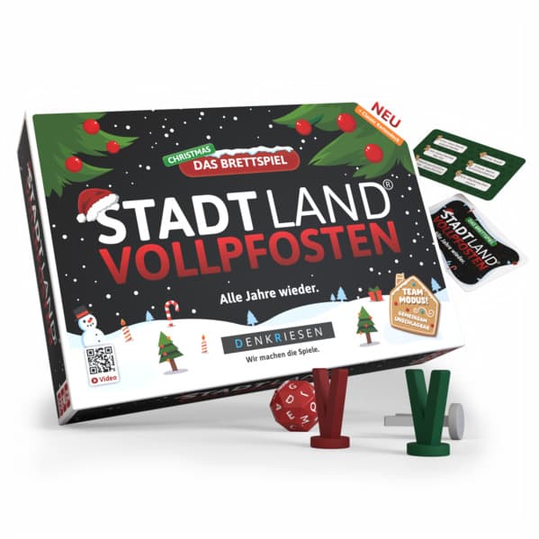 DENKRIESEN - STADT LAND VOLLPFOSTEN® Das Brettspiel Christmas Edition | Grundspiel inkl. Weinachts Erweiterung