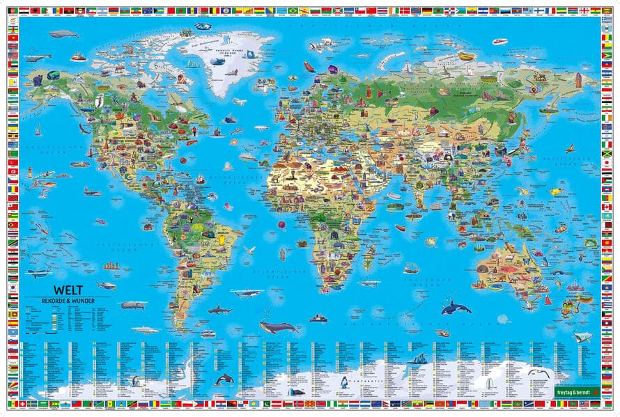 freytag & berndt Schreibtischunterlage Weltkarte für Kinder 1:20 Mio.