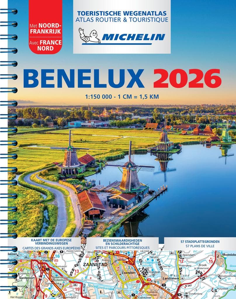 Michelin Straßenatlas Benelux mit Spiralbindung