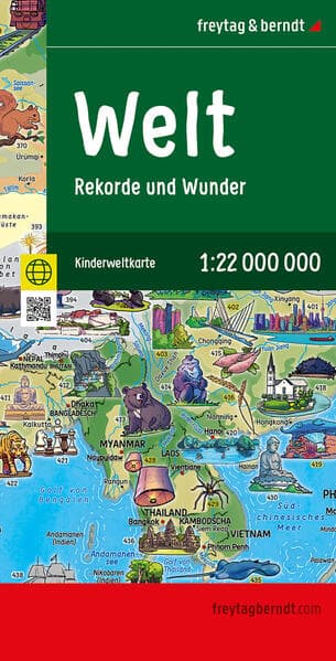 freytag & berndt Straßenkarte Weltkarte für Kinder 1:22 Mio.
