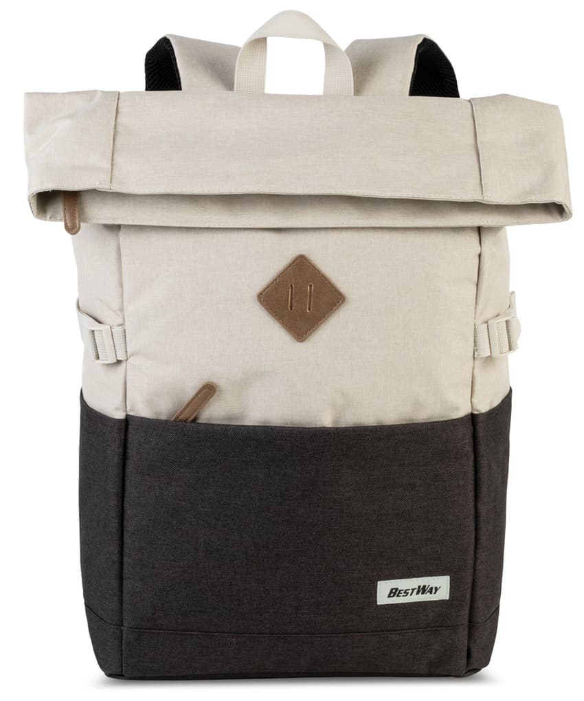BESTWAY® Rucksack Campus Sytle, Rolltop, natur/taupe, variabel von 19 bis 25 Litern
