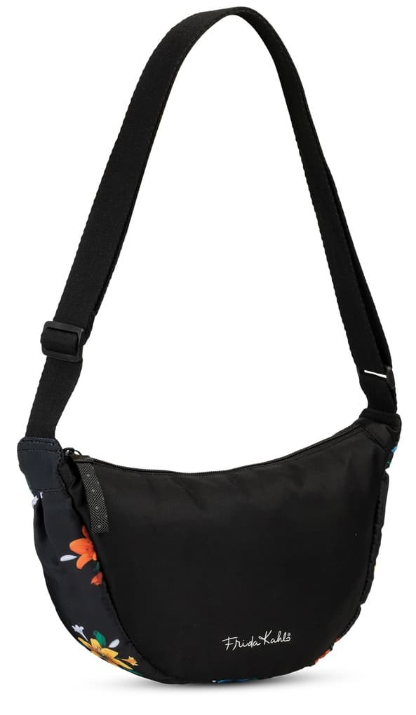 SIEBER Umhängetasche Frida Kahlo, schwarz, 5 Liter