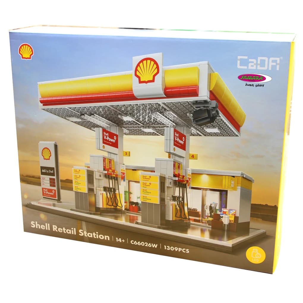 CaDA - Shell Tankstelle mit Shop und Waschanlage 1:30 Bricks