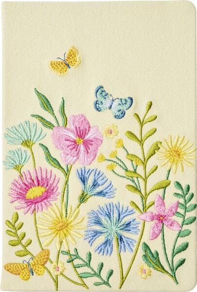 Blütenträume Notizbuch bestickt, A5 - 240 Seiten, beige