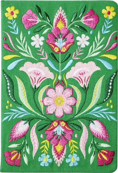 Fiesta del Sol Notizbuch bestickt A5 - 240 Seiten, grün