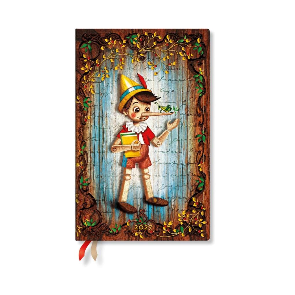 2027 Carlo Collodi, Pinocchio Maxi Vertical Hardcover 12-Month Weekly Planner, 160pg, 100gsm by Paperblanks (Fairy Tale Collection)