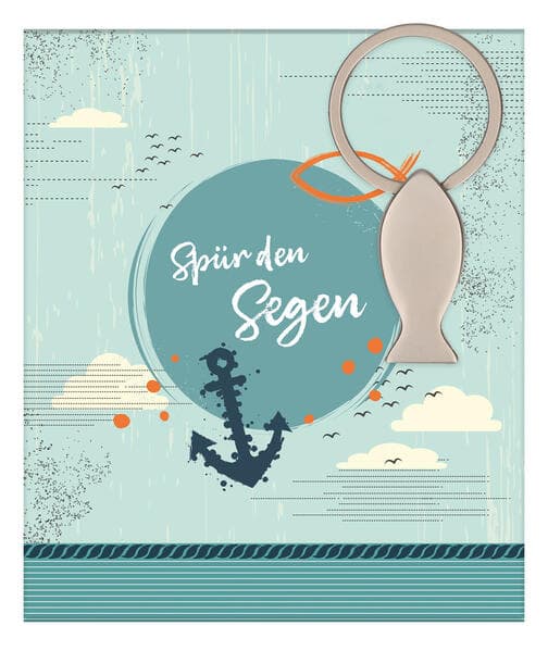 Fisch-Schlüsselanhänger aus silberfarbenem Metall