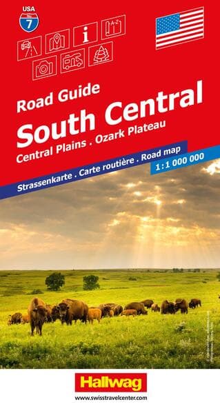 Hallwag Strassenkarte USA, South Central 1:1 Mio.