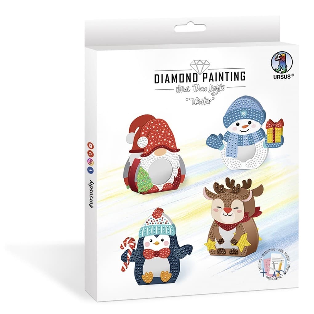 URSUS Kinder-Bastelsets Diamond Painting Mini Deco Lights "Winter"