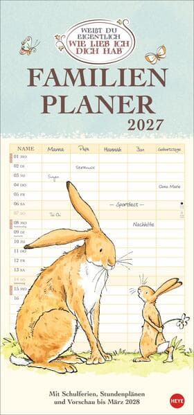 Weißt du eigentlich, wie lieb ich dich hab? Familienplaner 2027