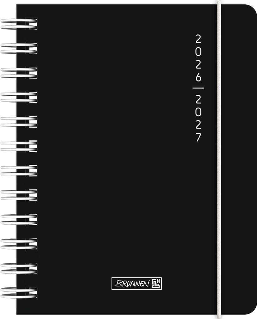 Schülerkalender 2026/2027 "Plain Black" | A6, Kunststoff
