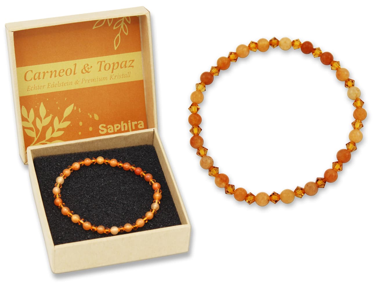 Carneol Saphira Edelsteinarmband