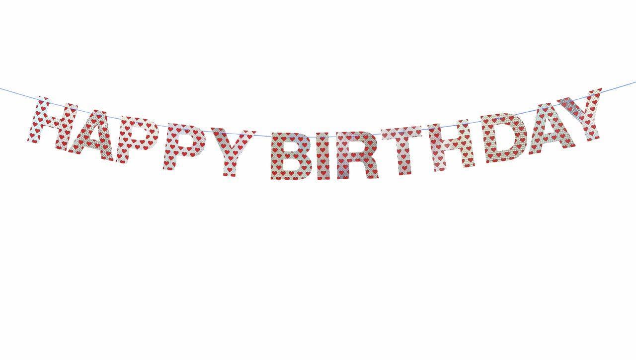 Girlande Happy Birthday, Herzen FSC MIX